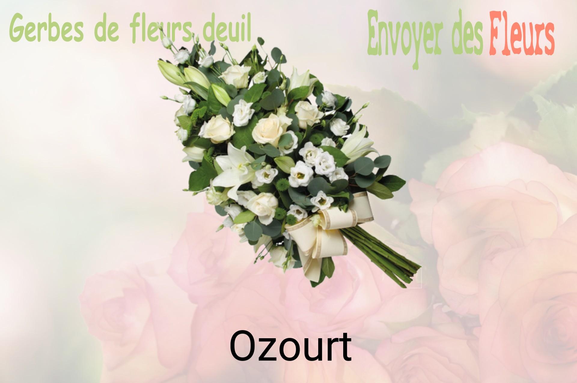 Gerbe de fleurs de deuil livrée à Ozourt
